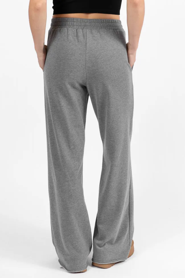 Before You Go Grey Wide Leg Sweatpants