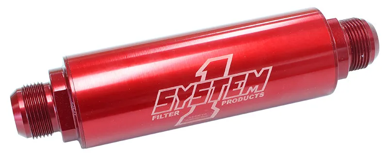Billet In-Line Scavenge Oil Filter Red Anodized SY202-225716