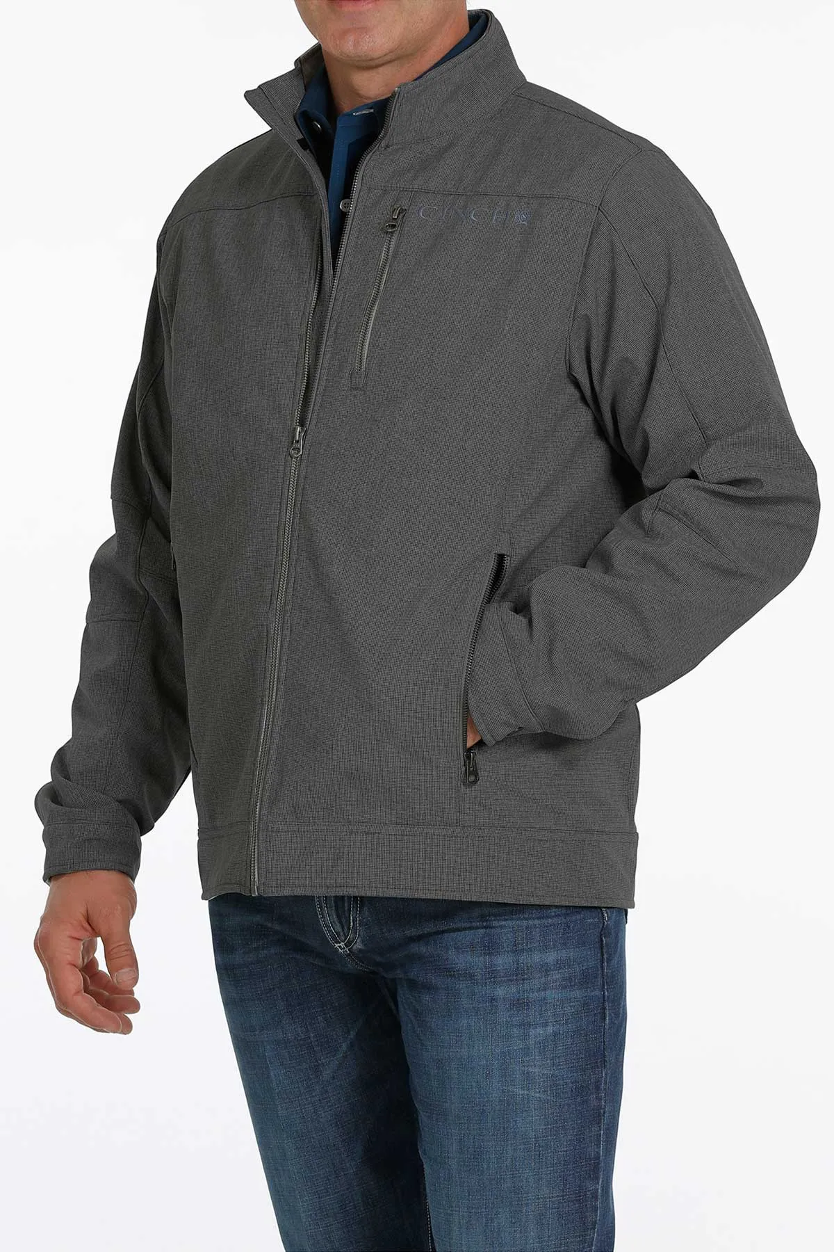 'Cinch' Men's Concealed Carry Bonded Logo Jacket - Charcoal