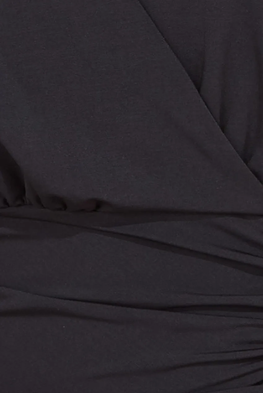 City Goddess Front Wrap Gathered Maxi Dress