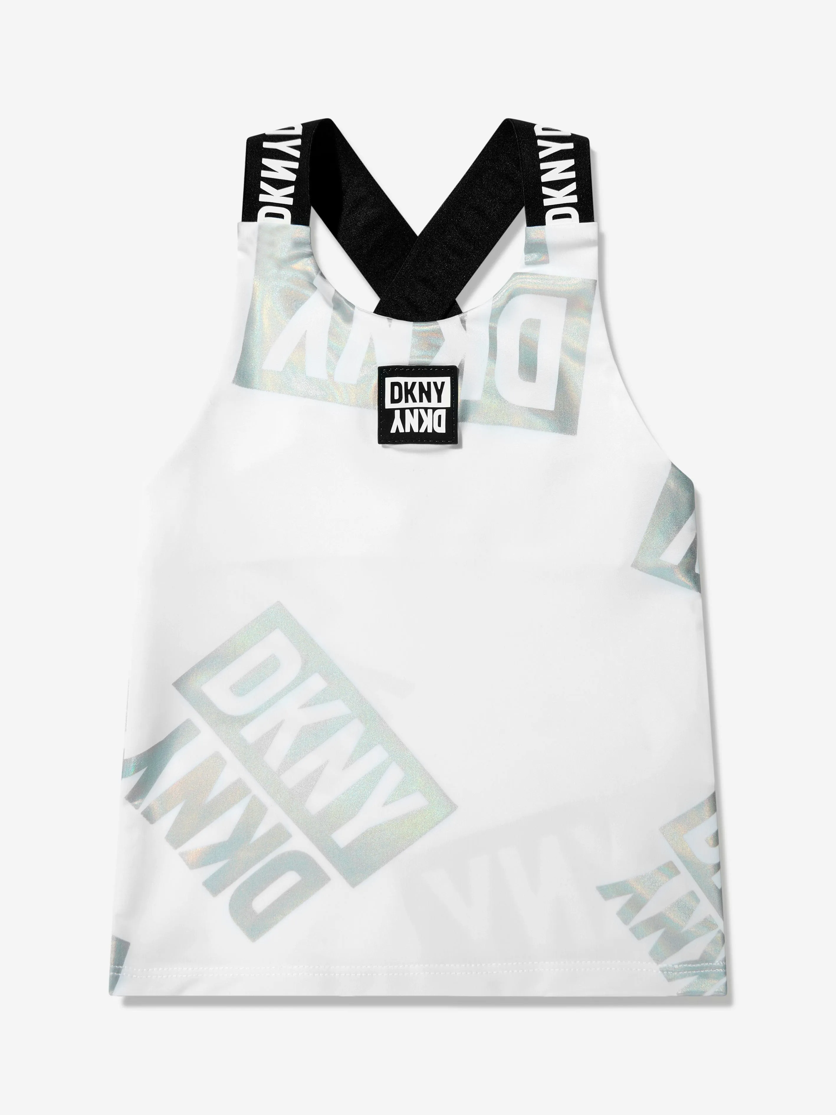 DKNY Girls Elasticated Strap Tank Top in White