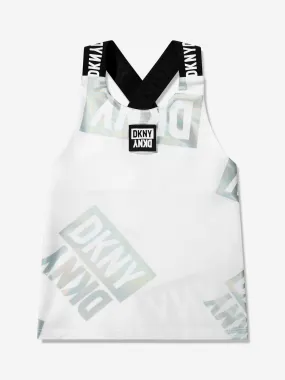 DKNY Girls Elasticated Strap Tank Top in White