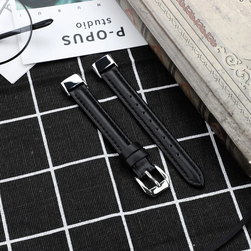 Fitbit Luxe genuine leather watch strap - Black / Size: S