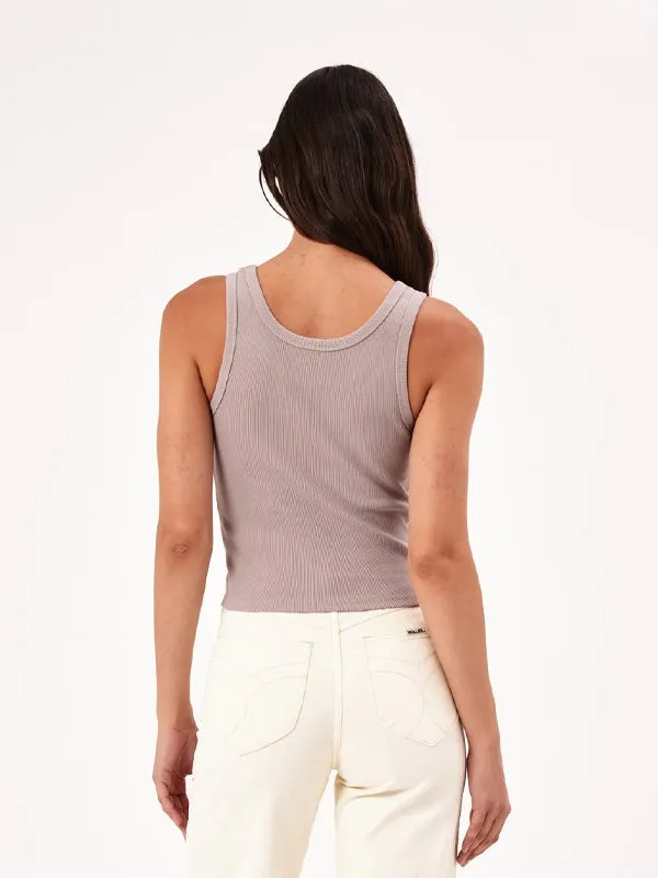 Heavy Rib Toni Tank: Light Taupe