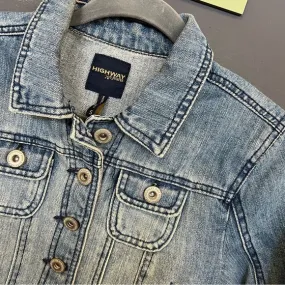 Highway Jeans Cropped VTG Blue Jean Denim Jacket Small