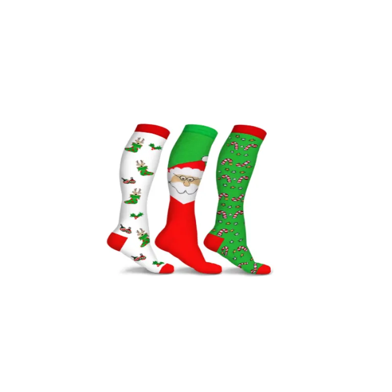 Holiday Fun Knee High Compression Socks (3-Pairs)