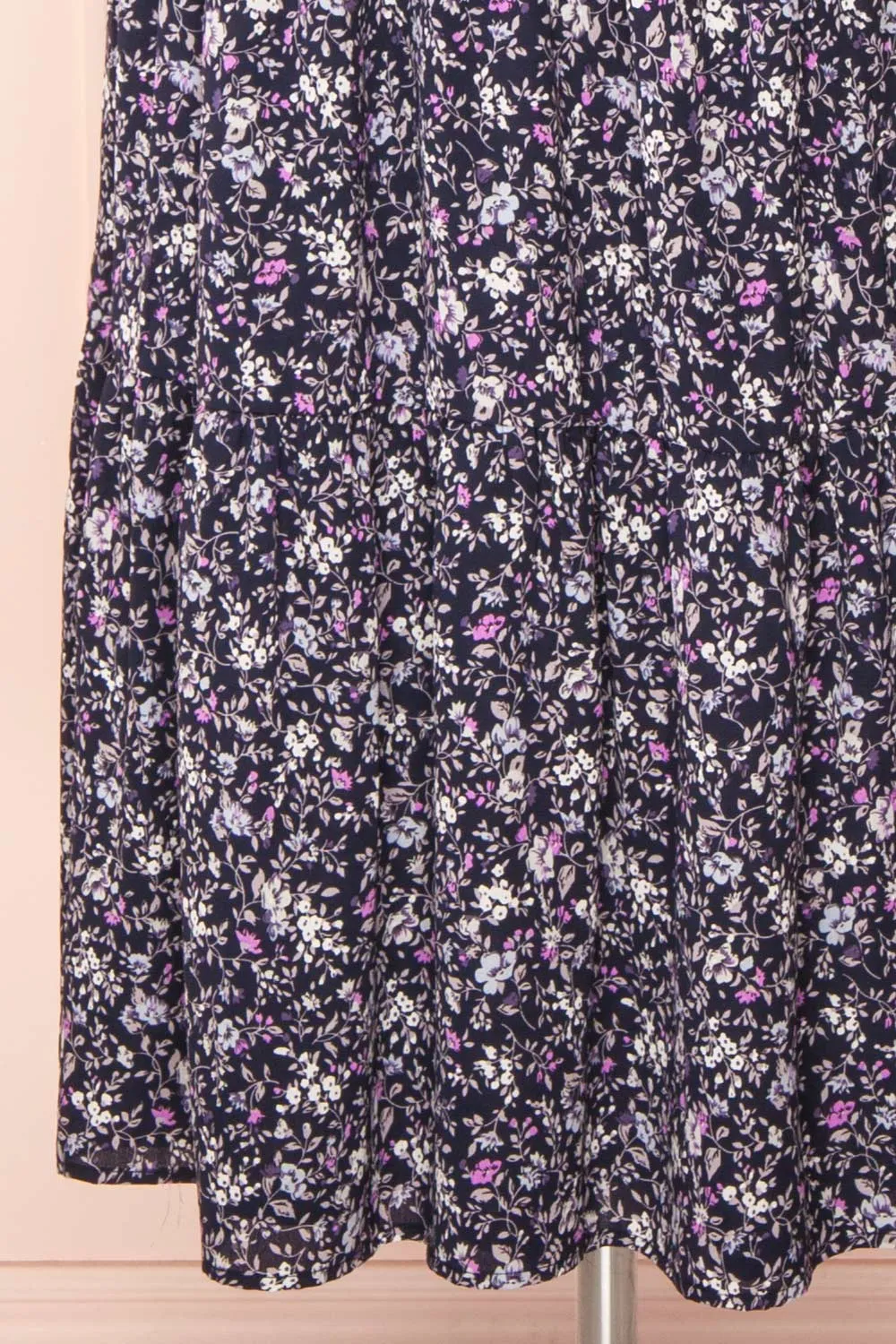 Kate Navy | Floral Midi Wrap Dress