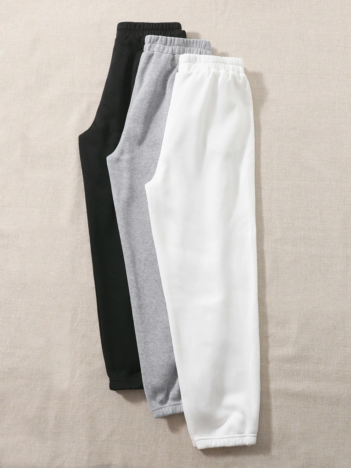Letter Natural Long Plus Size Sweatpants