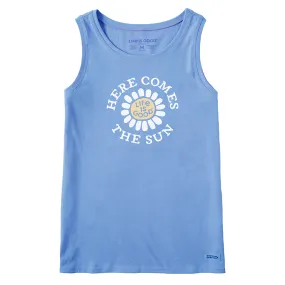 Life is Good W Crusher Tank Here Comes The Sun CORNFLOWER BLUE