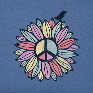 Life is Good W Crusher Tank Peace Sign Turtle VINTAGE BLUE