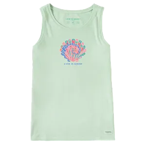 Life is Good W Crusher Tank Tie Dye Tribal Shell SAGE GREEN