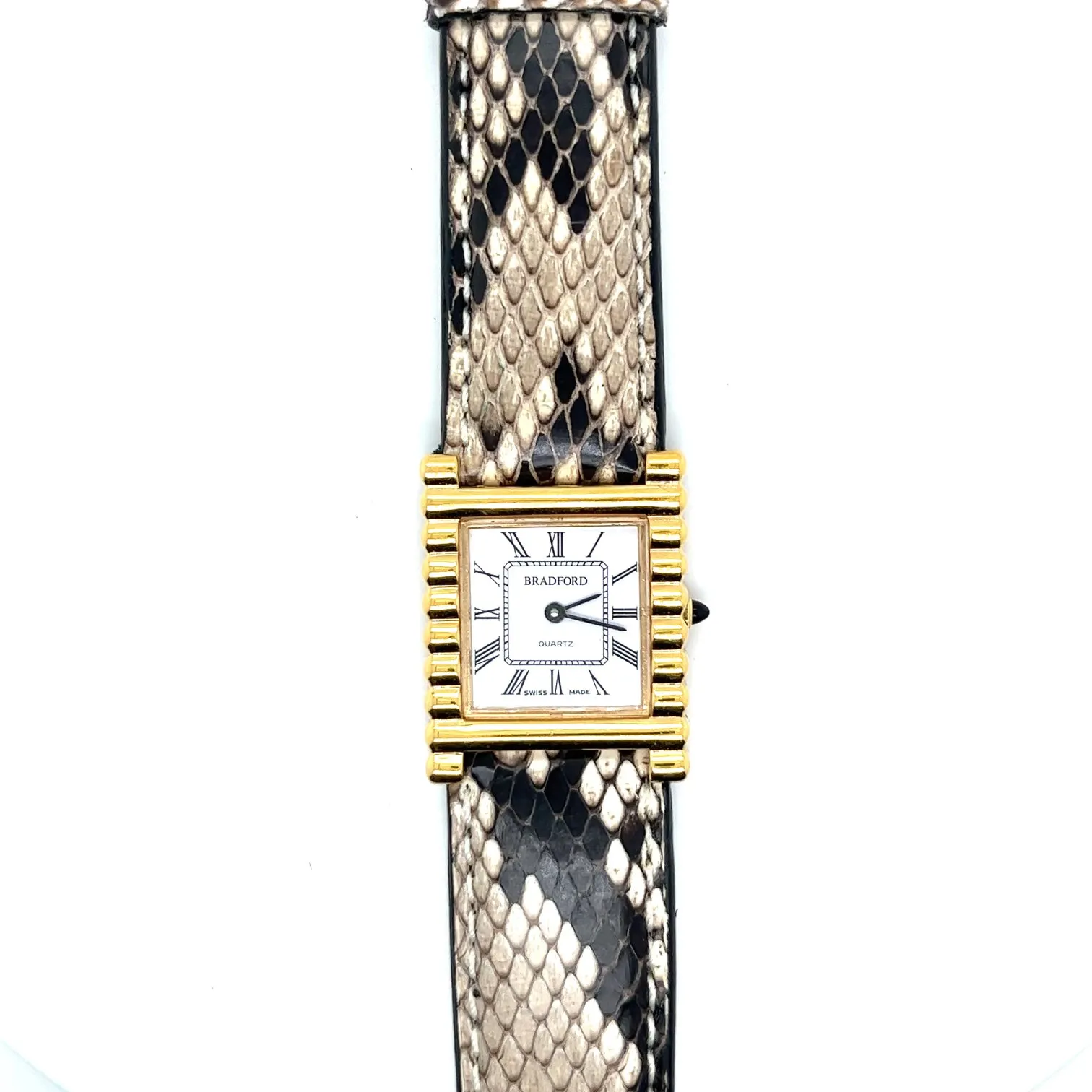 Limited Edition Glenn Bradford Grooved Tank Watch Python Strap