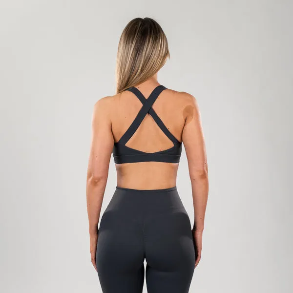 Lucia  - Grey Bra Cross Back