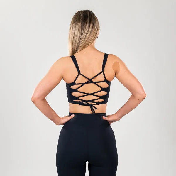 Lucia - Onyx Bra Cross Back