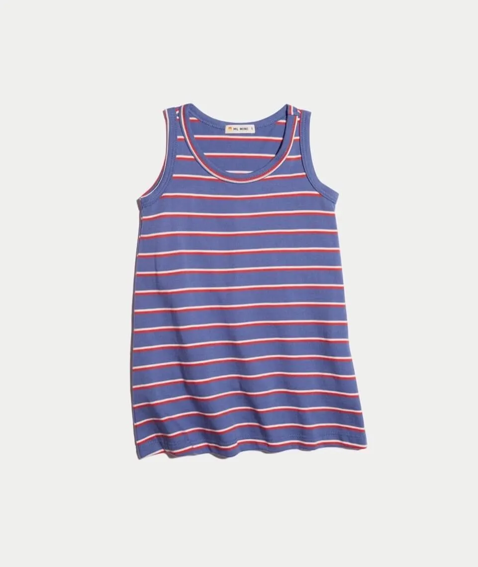 Mini Alana Tank Dress in Faded Dahlia Stripe