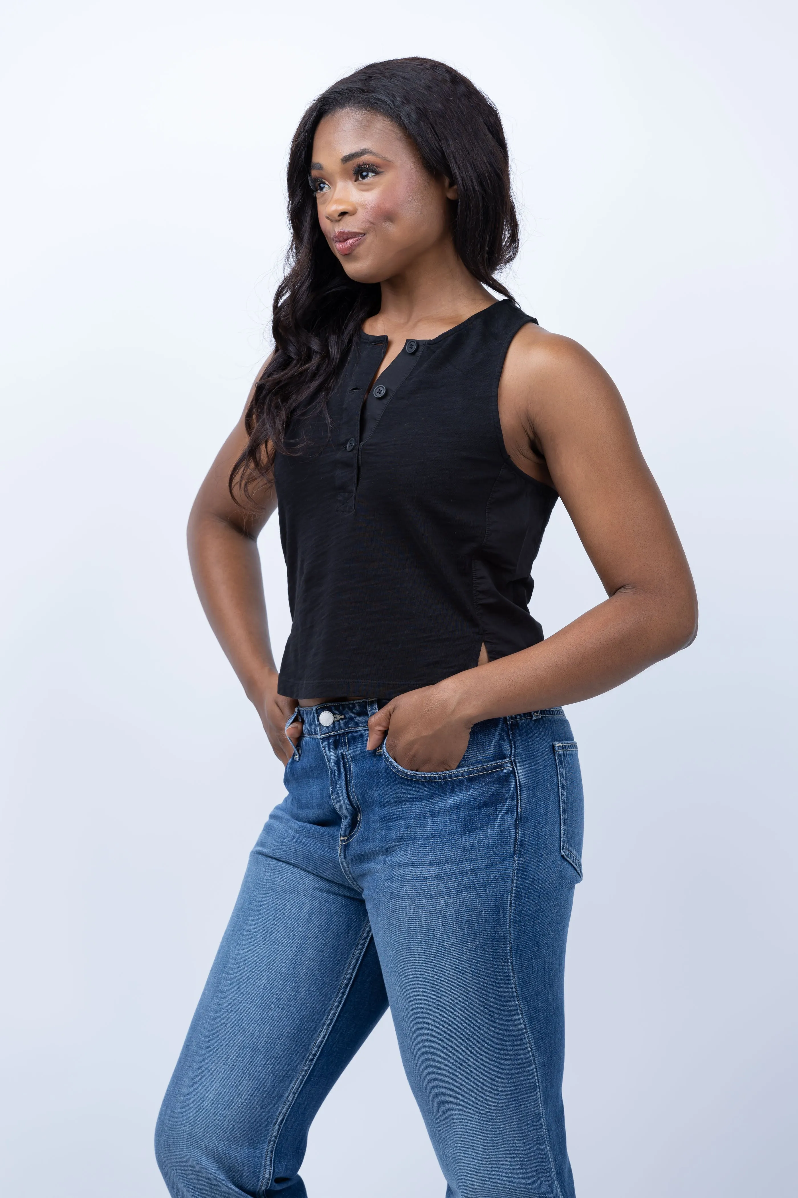 NATION LTD Bree Tank in Jet Black