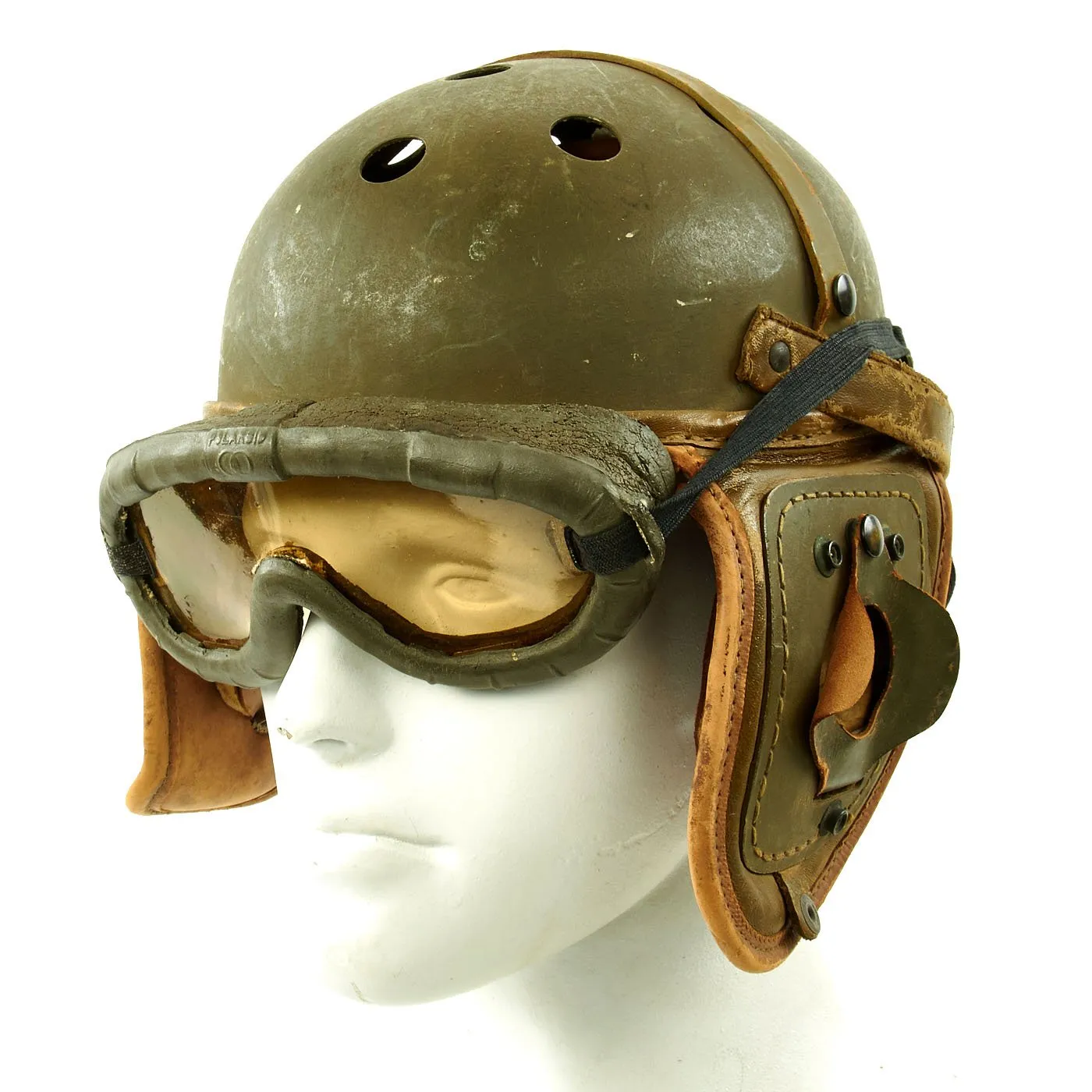Original U.S. WWII Experimental T19E1 Tank Crew Helmet Liner with Chinstrap