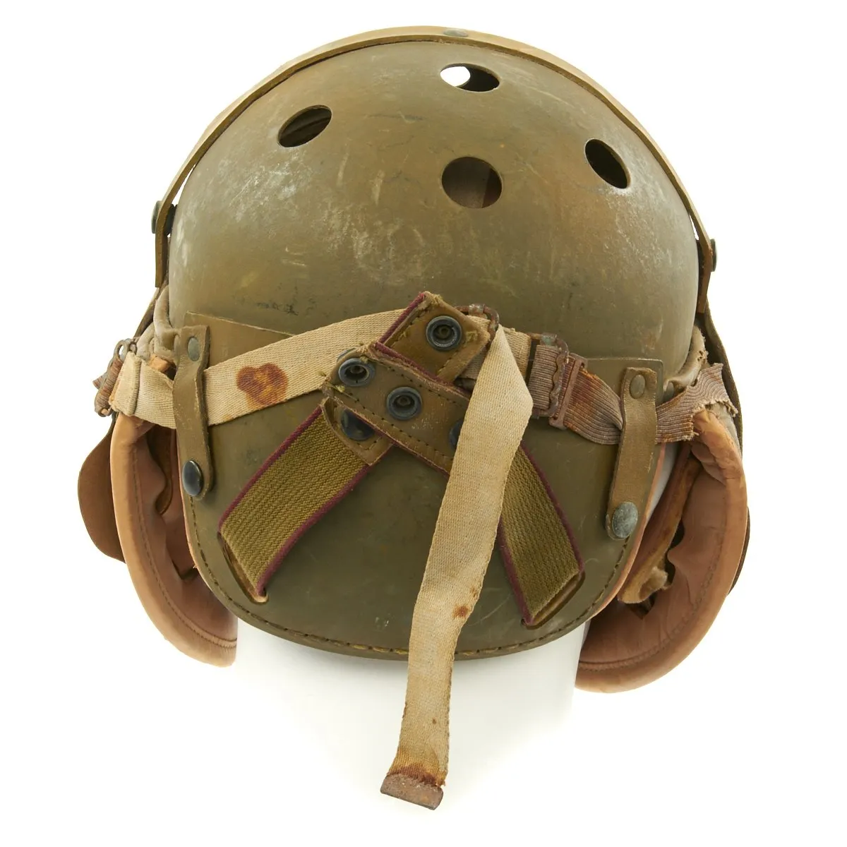 Original U.S. WWII M38 Tanker Helmet by Rawlings with M-1944 Polaroid Goggles - Size 7 1/8