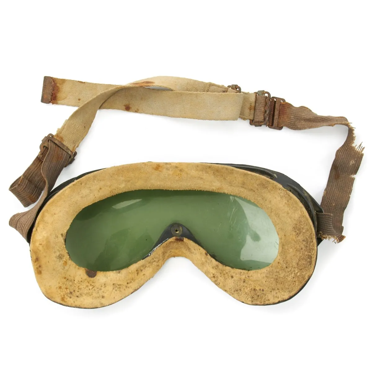 Original U.S. WWII M38 Tanker Helmet by Rawlings with M-1944 Polaroid Goggles - Size 7 1/8