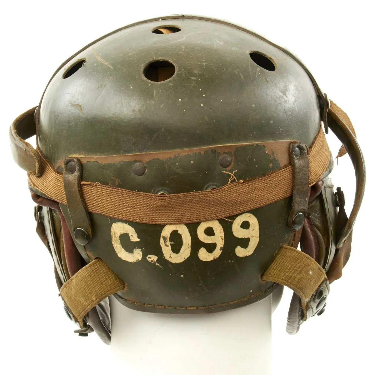 Original U.S. WWII M38 Tanker Helmet by Wilson Athletic Goods with Resistal Goggles
