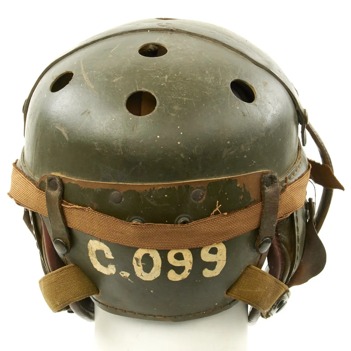 Original U.S. WWII M38 Tanker Helmet by Wilson Athletic Goods with Resistal Goggles