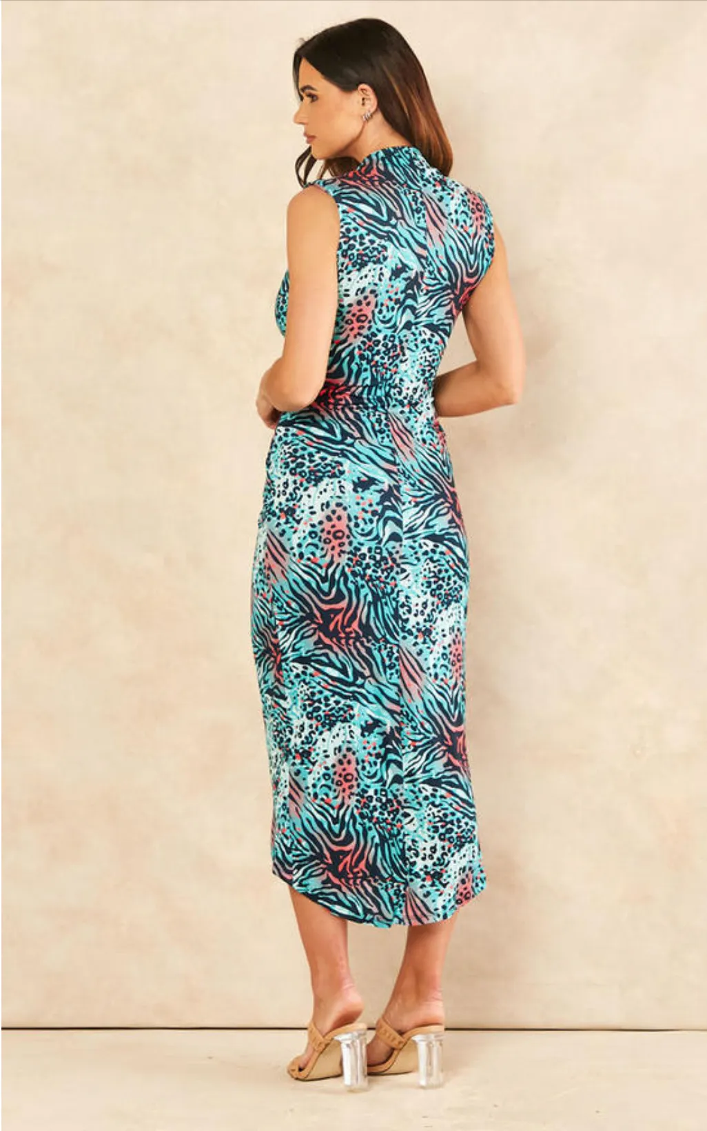 Sleeveless Forever Wrap Midi dress