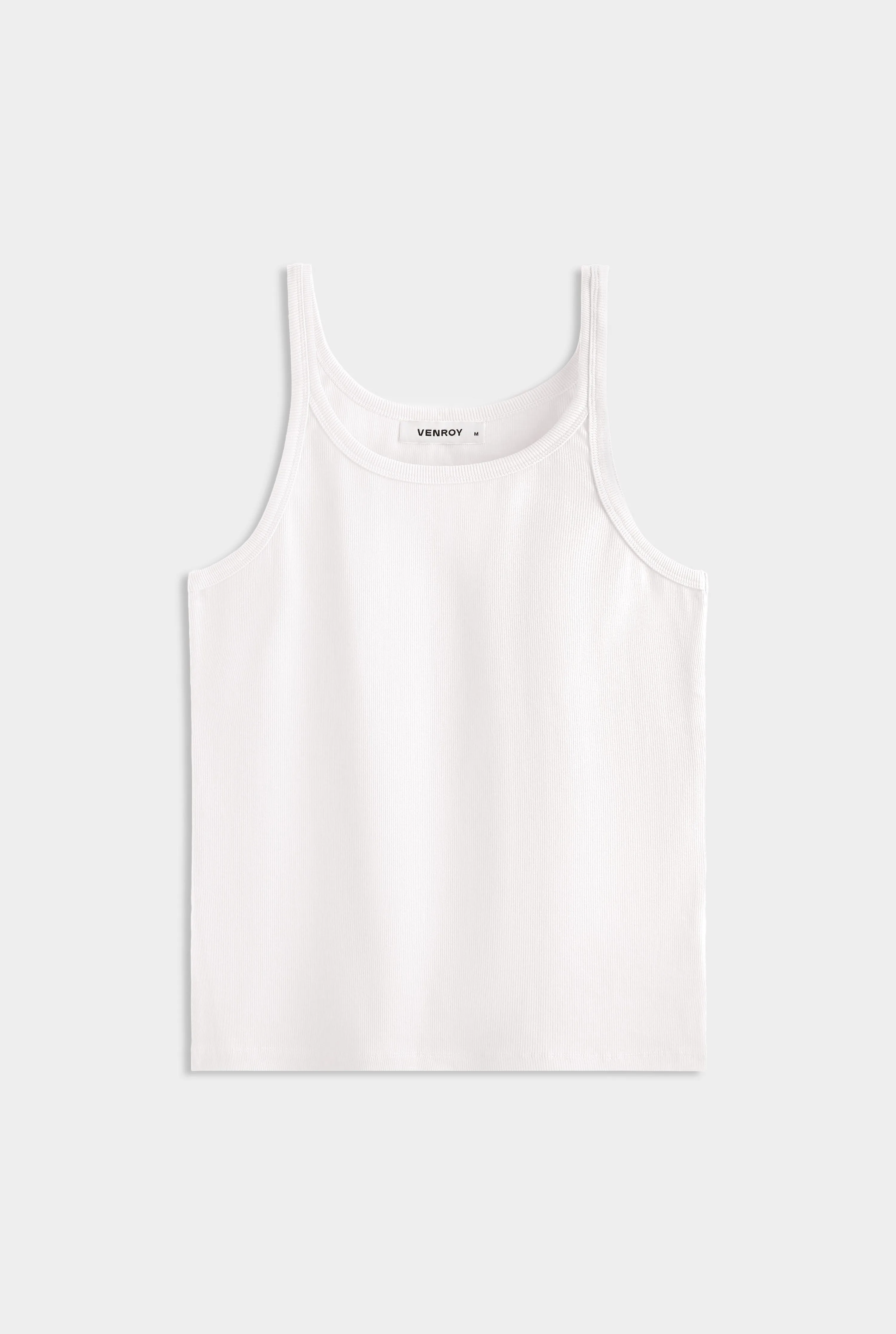 Slim Fit Jersey Rib Tank - Off White
