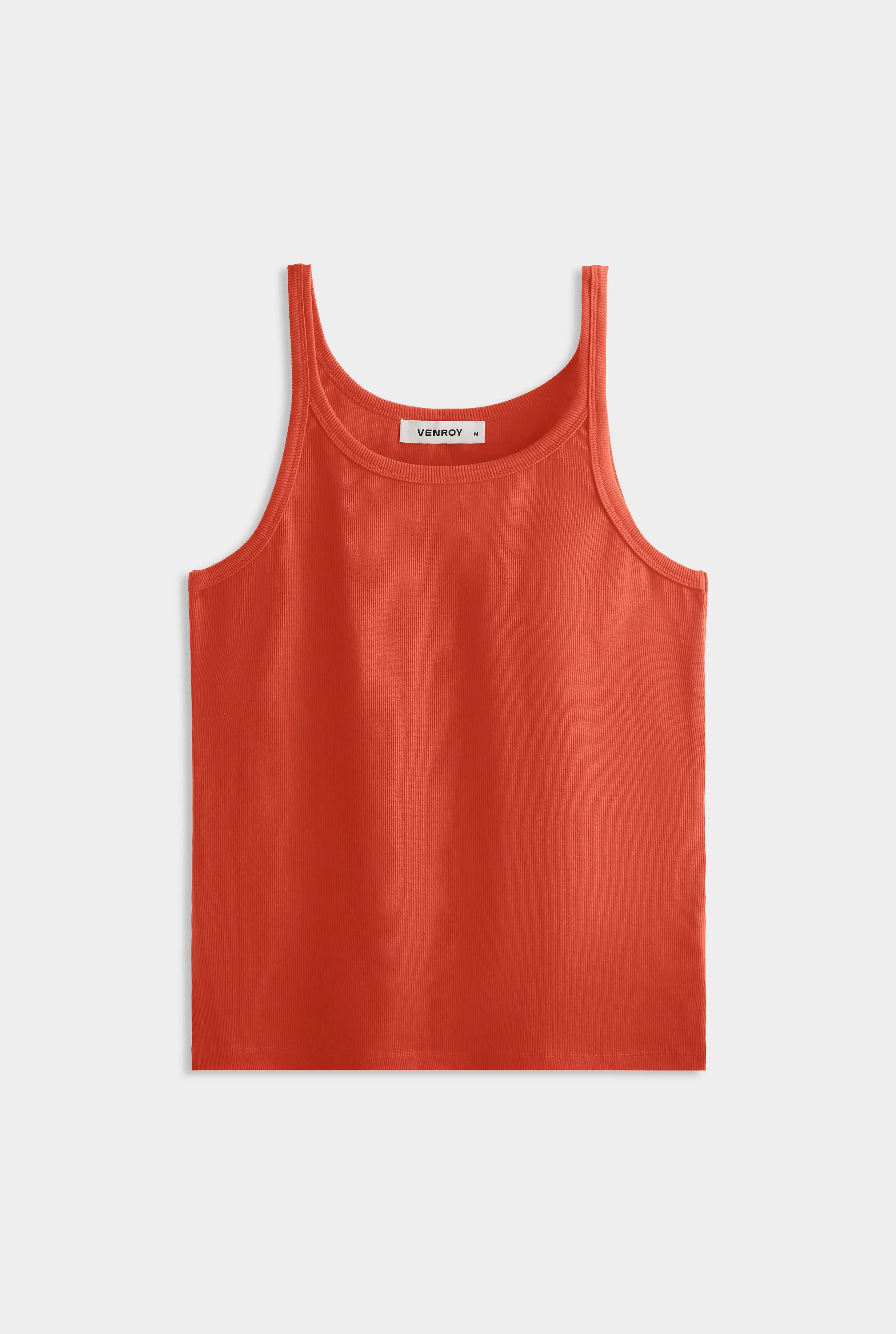 Slim Fit Jersey Rib Tank - Red