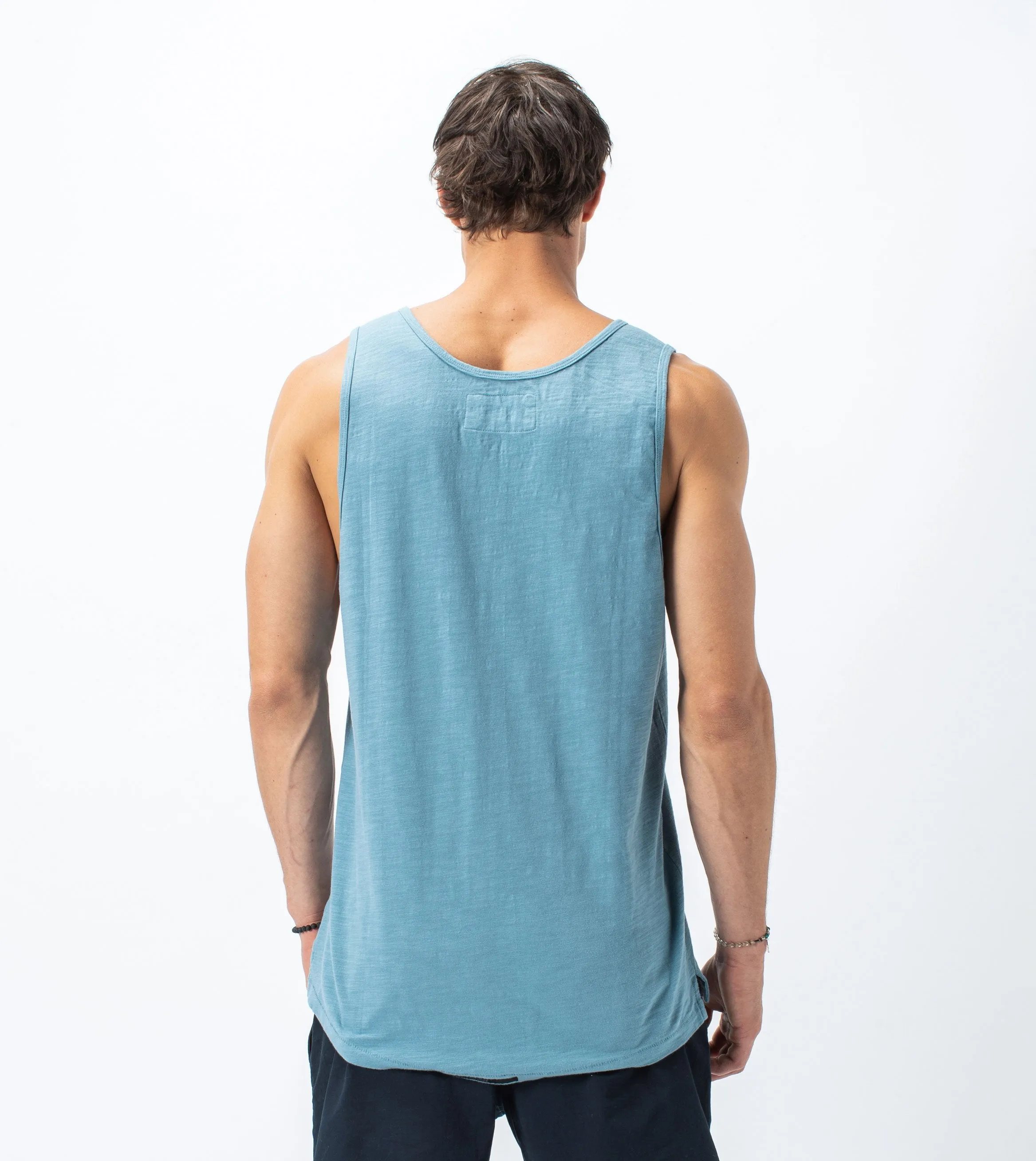 Slub Rugger Tank Ocean