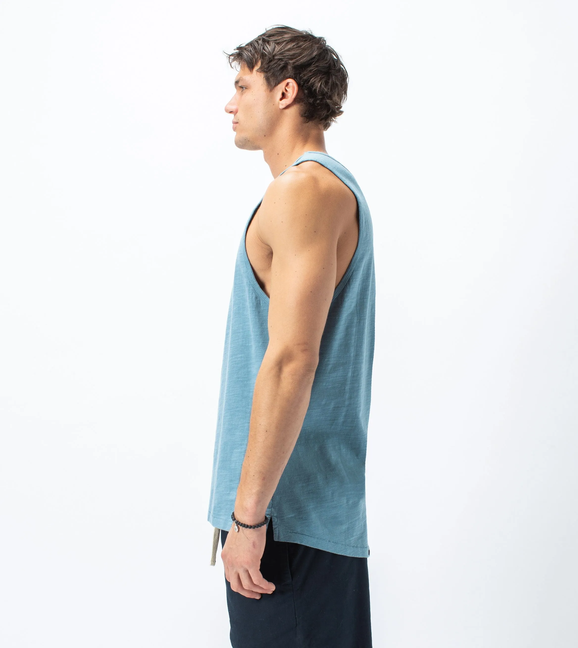 Slub Rugger Tank Ocean