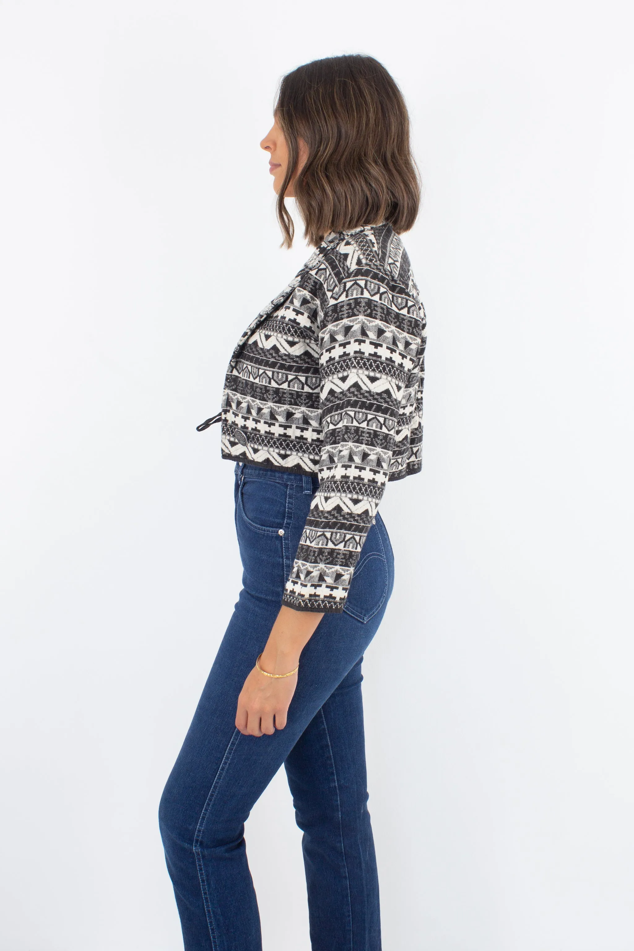 Southwestern Cropped Cotton Jacket - Size S