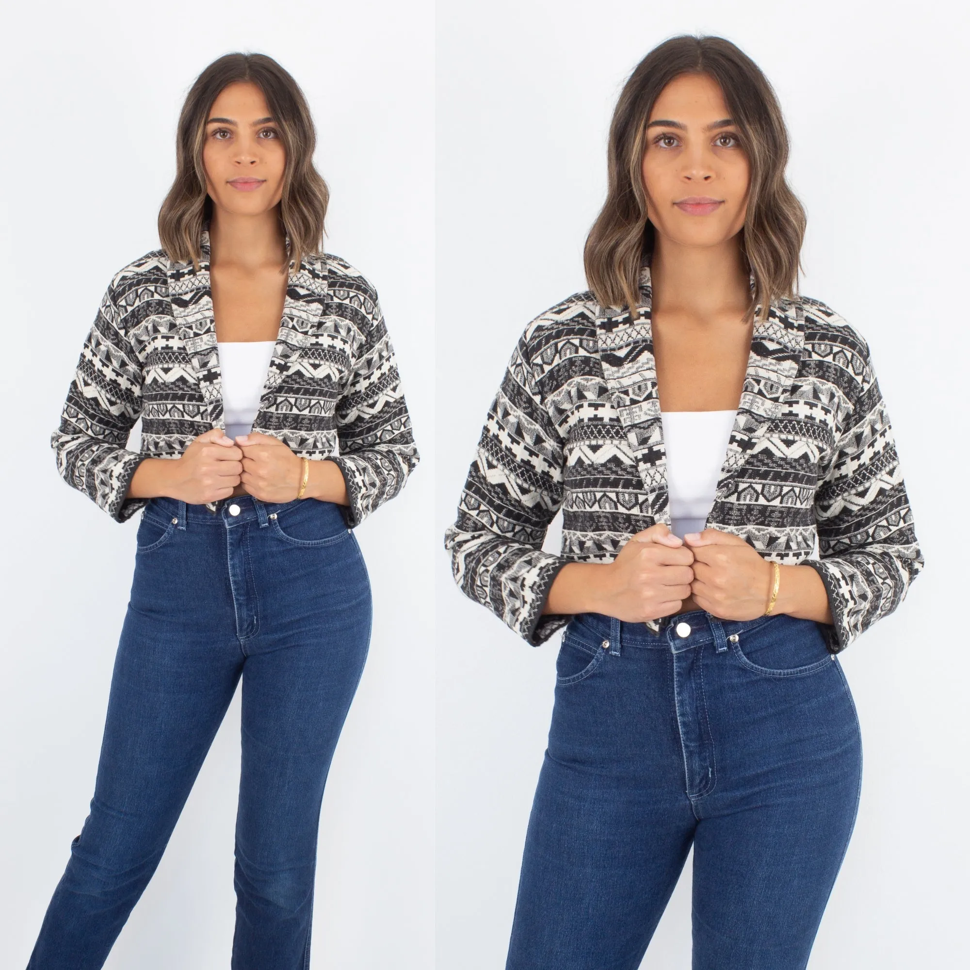 Southwestern Cropped Cotton Jacket - Size S