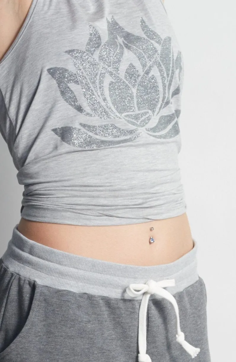 Sparkle LOTUS Heather Grey Racerback Tank