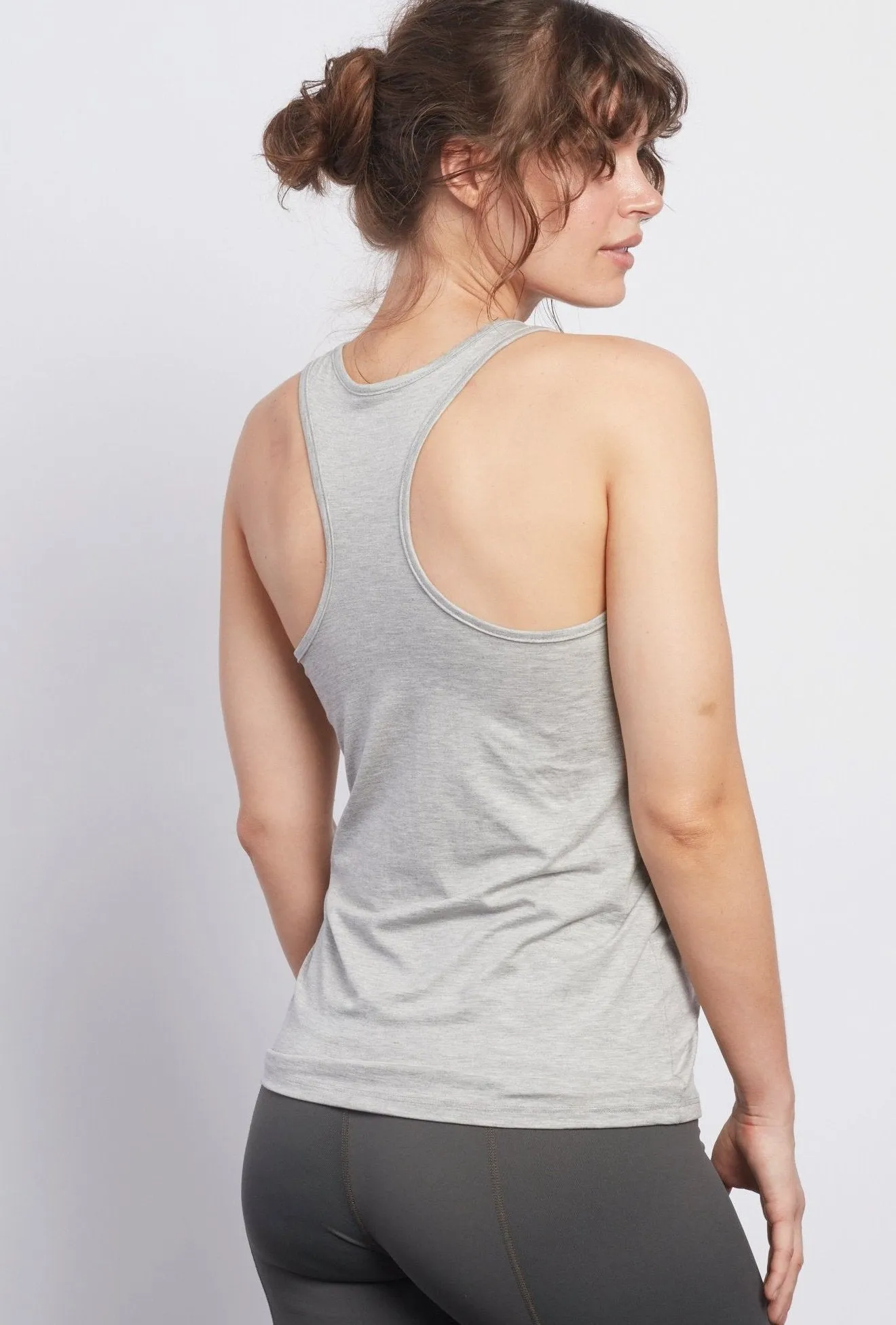 Sparkle LOTUS Heather Grey Racerback Tank