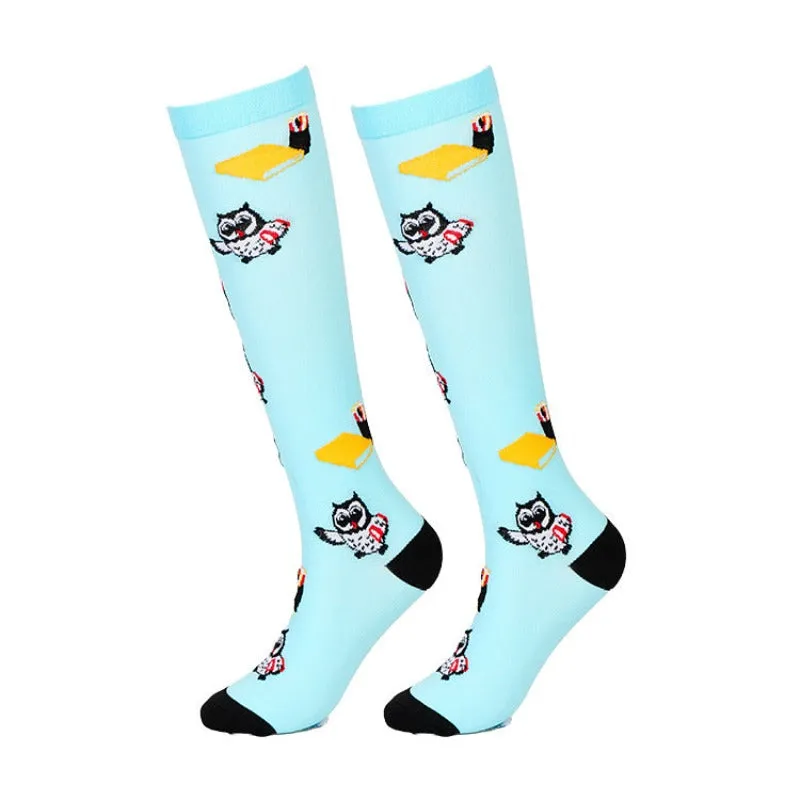 Spring Summer Animal Cartoon Compression Socks 7 Pairs