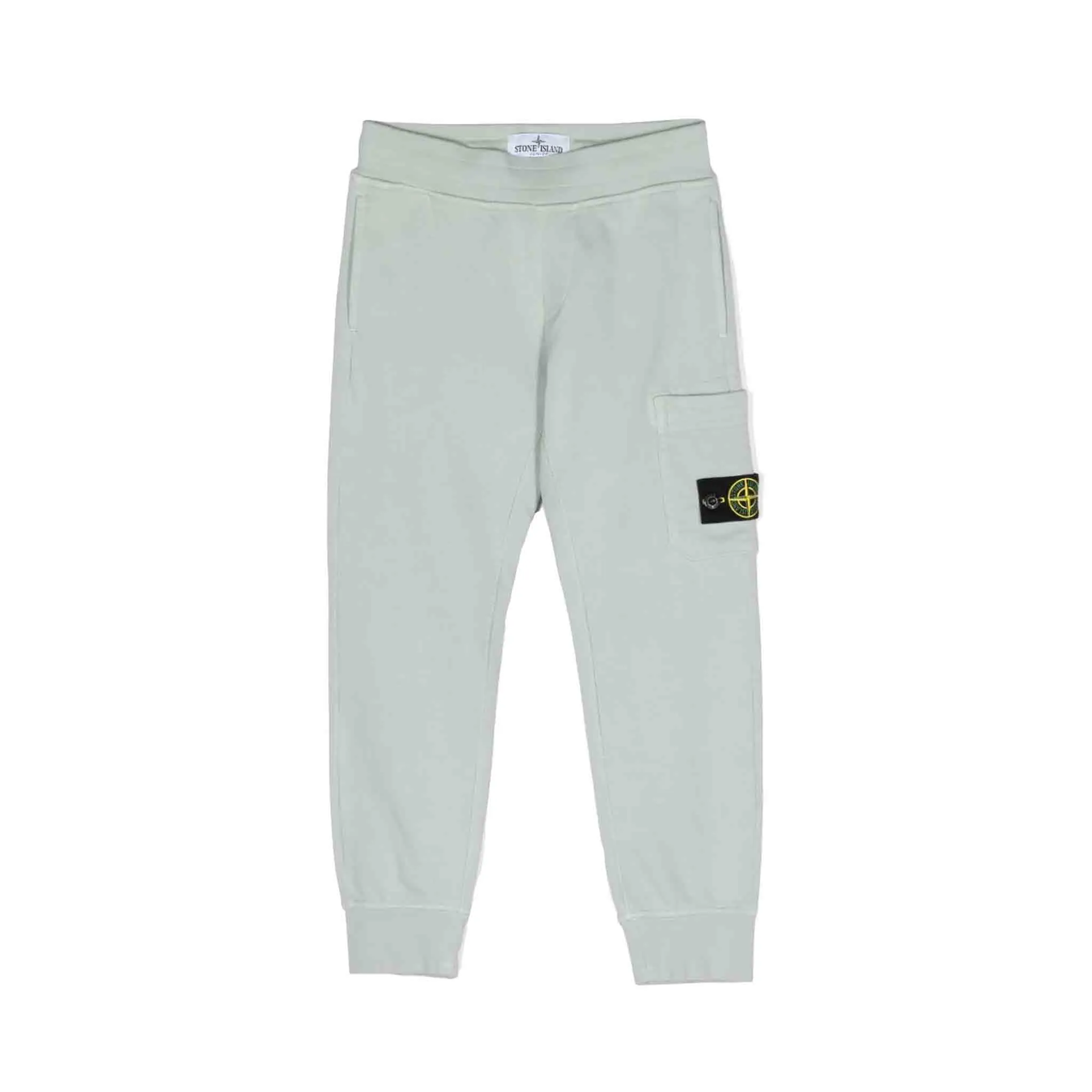 Stone Island Junior Cargo Sweatpants in Pearl Grey