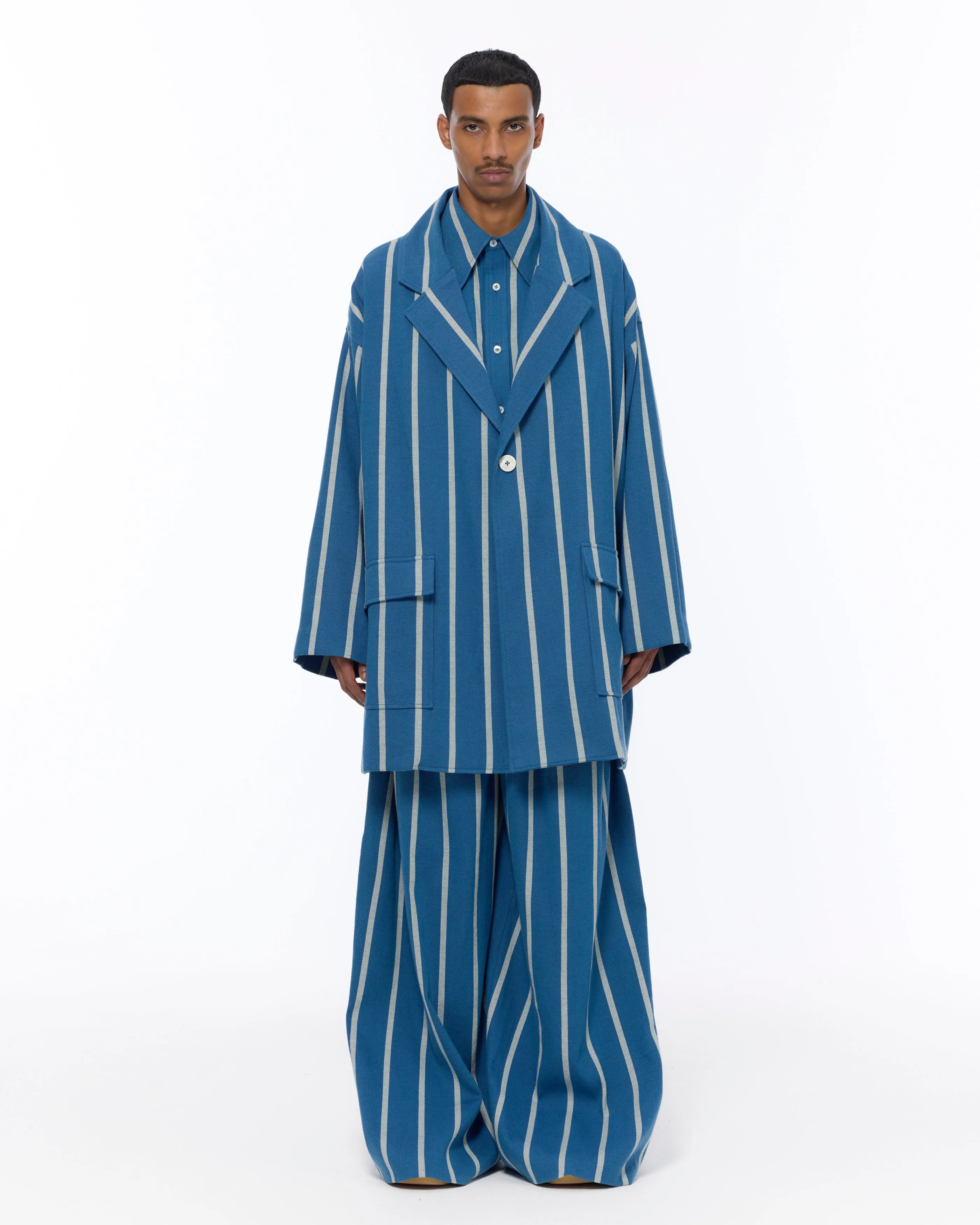 The Cropped Blanket Coat : Stripe 53