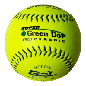 Worth 11" GSL Super Green Dot Classic W Composite Softballs (Dozen): UC11CYG